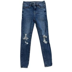 American Eagle Next Level Stretch Skinny Jeans Distressed 4